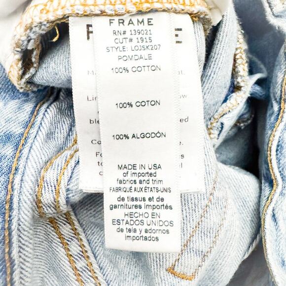 Frame Le Original Skinny Pomdale LOJSK207 Ripped Light Wash Denim Jeans Size 27 - Picture 7 of 8